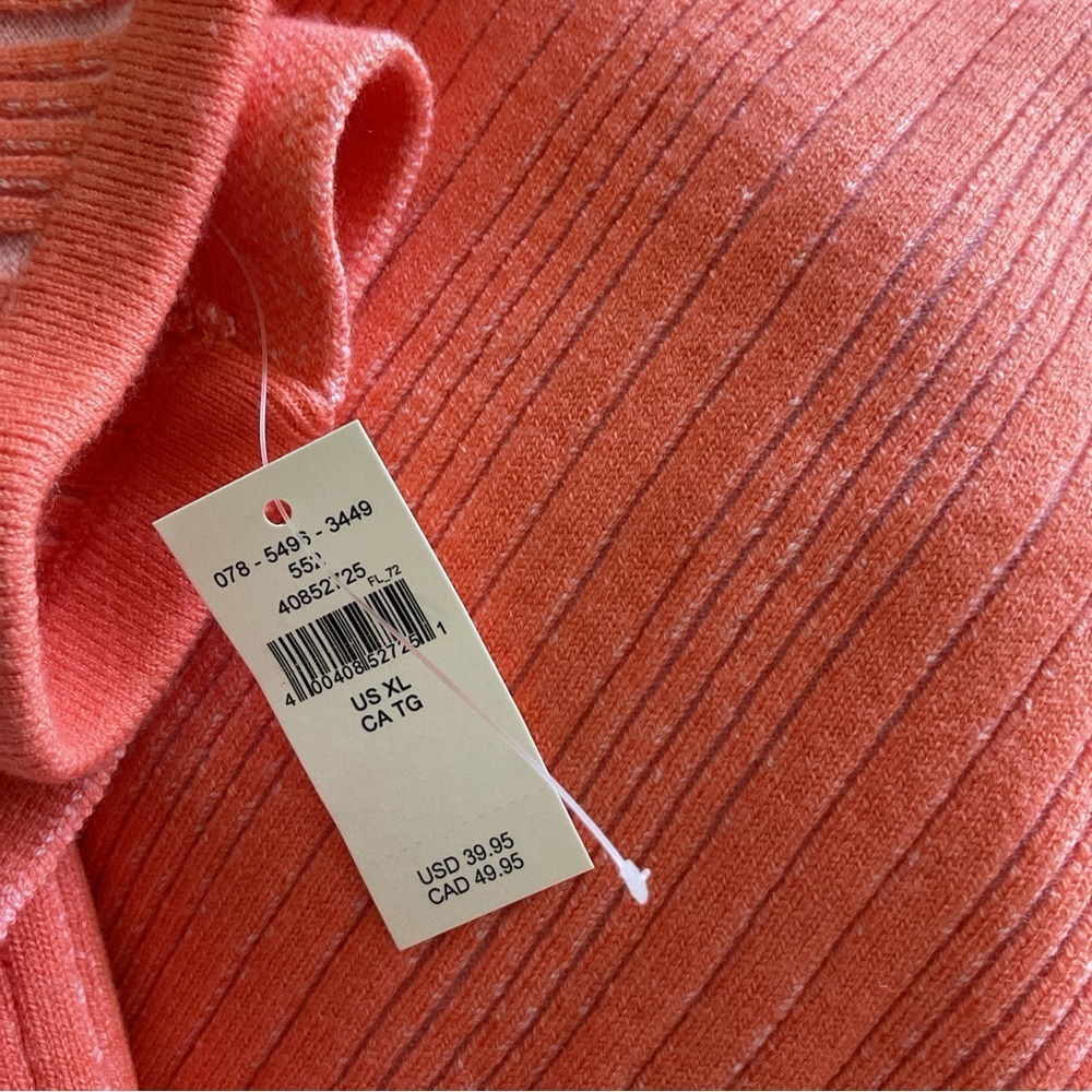 Aerie Peach Striped Off-Shoulder Crop Top - Picture 9 of 11